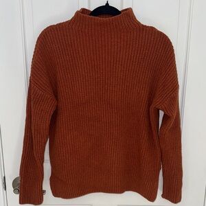 Max Studio Rust Orange Mock Neck Knit Sweater